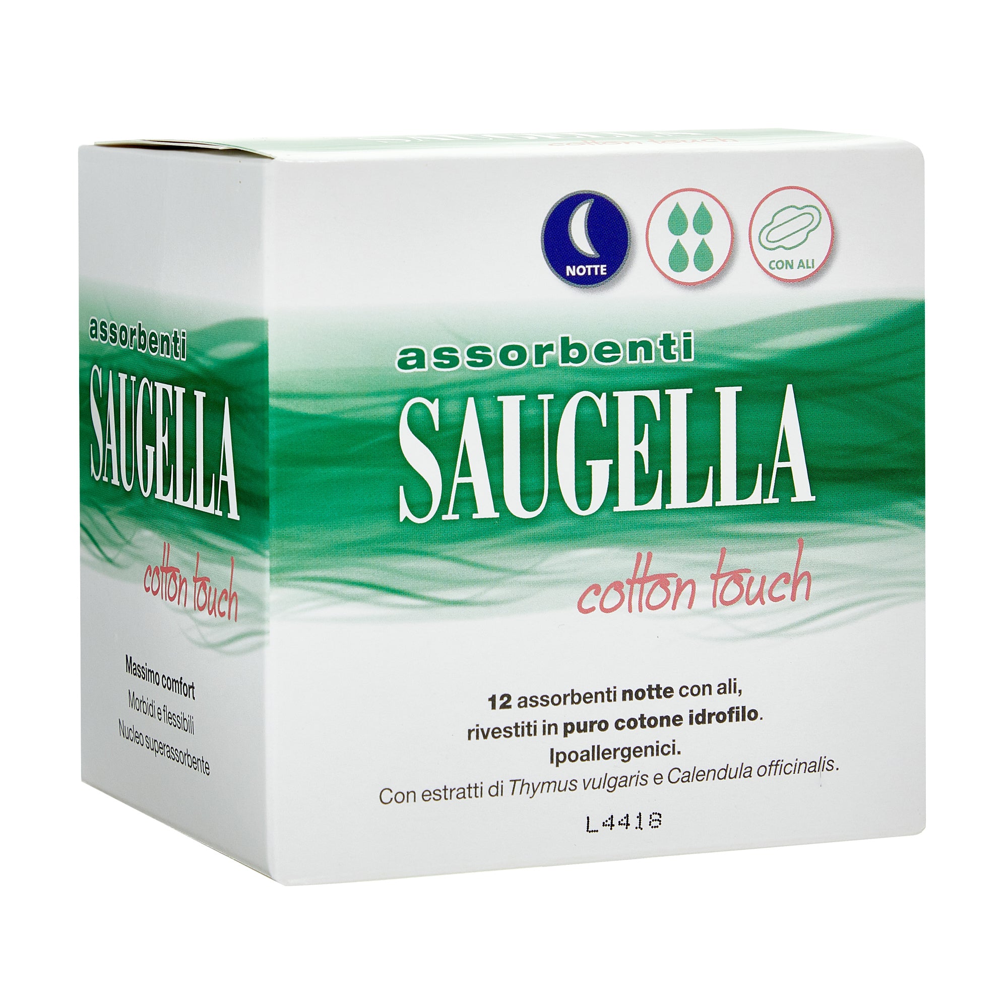 Saugella Cotton Touch Assorbenti Notte 12 Pezzi