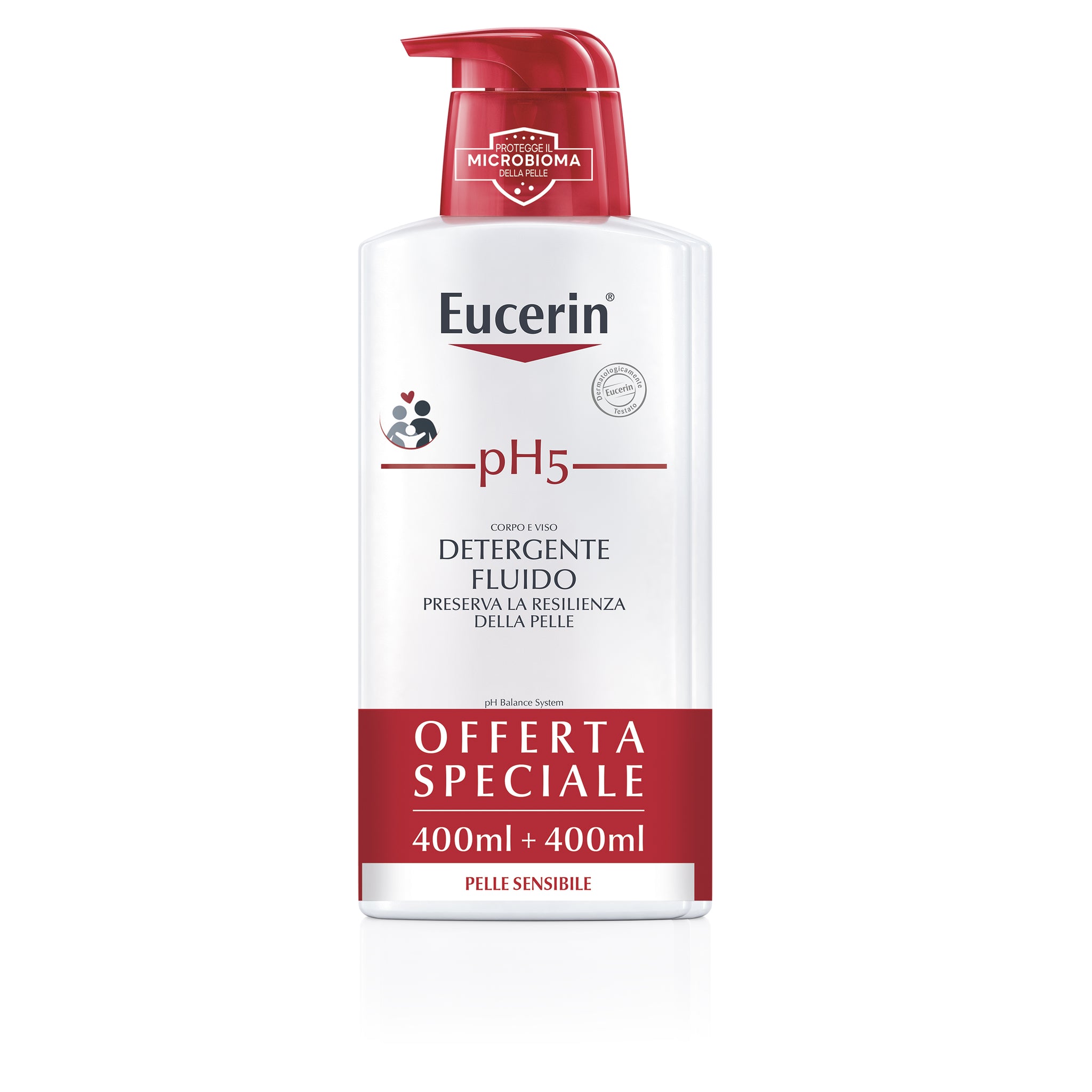 Eucerin Ph5 Detergente Fluido Pack 400+400ml