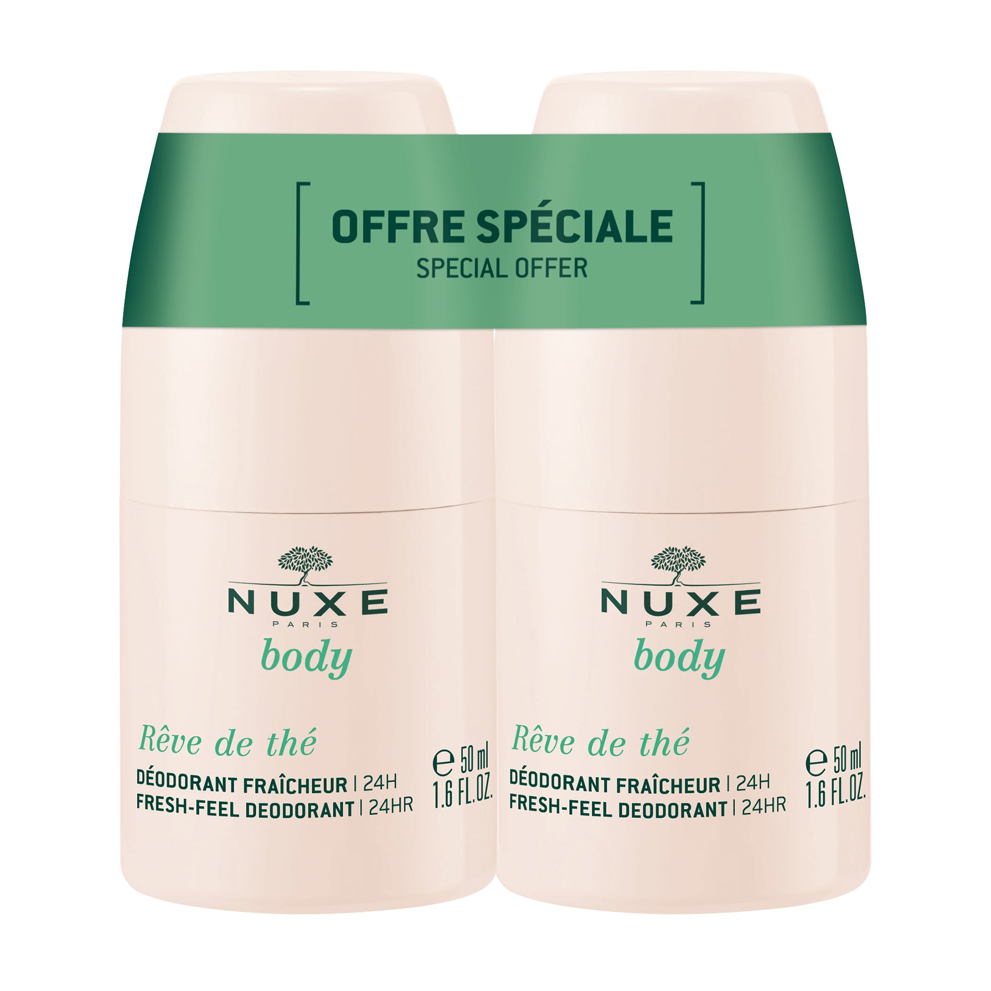 Nuxe Body Reve De The Deodorante Roll On 24h 2x50ml