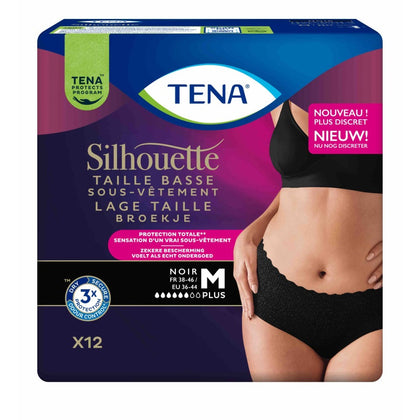 Tena Silhouette Plus Noir Vita Bassa M 12 Pezzi