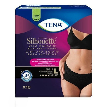Tena Silhouette Plus Noir Vita Bassa L 10 Pezzi
