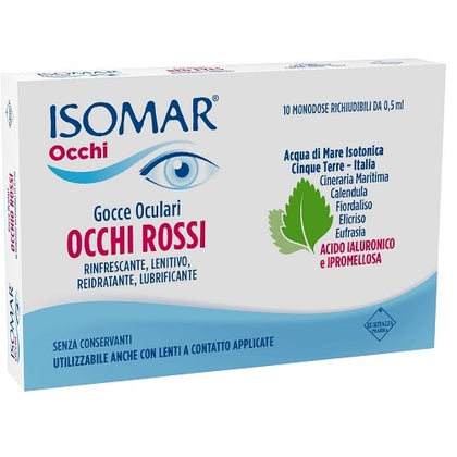 Isomar Gocce Oculari Occhi Rossi 10 Flaconcini Monodose