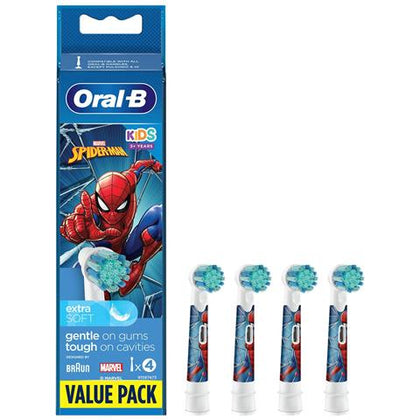 Oral-b Testine Di Ricambio Extra Soft Spiderman 4 Pezzi