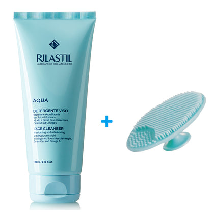 Rilastil Aqua Detergente Viso 200ml+spazzola In Silicone