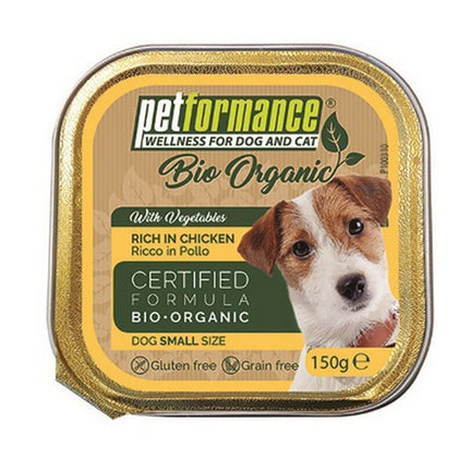 Petformance Bio Organic Vaschetta Cane Ricco In Pollo 150g