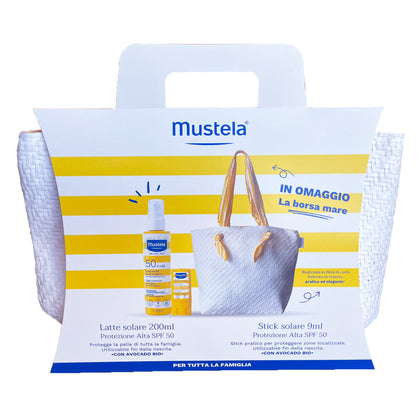 Mustela Latte Spray SPF50+ Stick Solare SPF50 + Borsa Mare