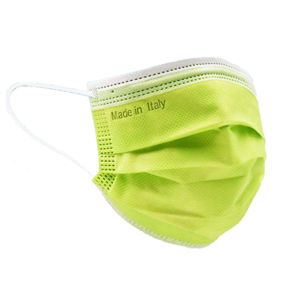 Mascherina Chirurgica Bambini Colorata Verde Mela 10 Pezzi