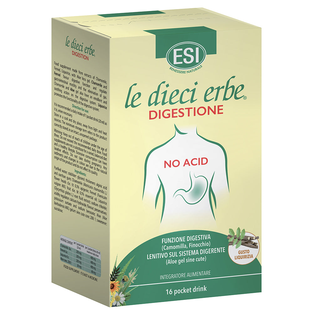 Esi Le Dieci Erbe Digestione No Acid 16 Pocket Drink