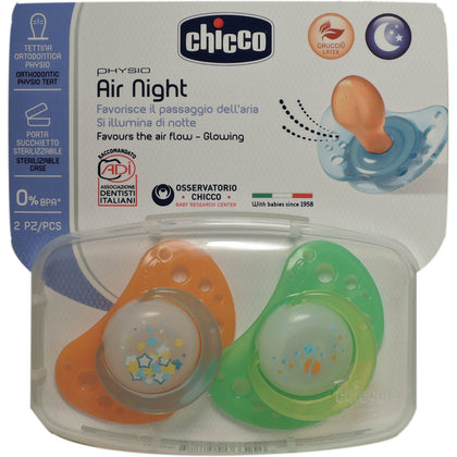 Chicco Succhietto Air Luminoso Caucciu' 6-12m+ 2 Pezzi