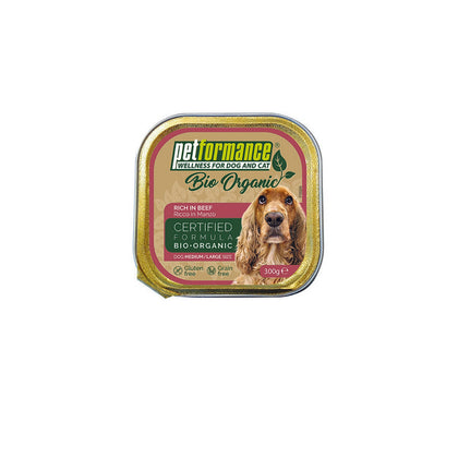 Petformance Bio Organic Vaschetta Cane Ricco In Manzo 300g