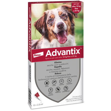 Advantix Spot On Cani 10-25 Kg 6 Pipette 2,5ml