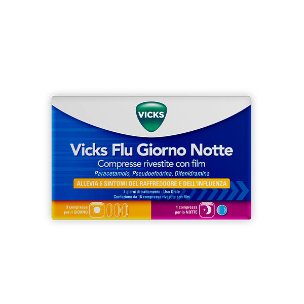 Vicks Flu Giorno Notte 12+4 Compresse