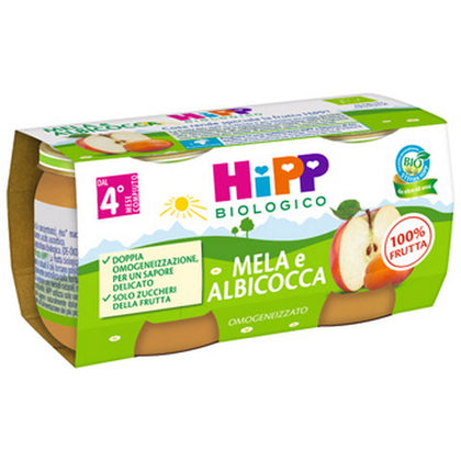 Hipp Bio Omogeneizzato Alb/mela 2x80g