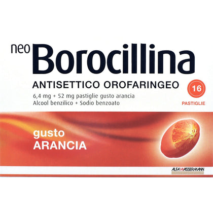Neoborocillina Antisettico Orofaringeo 16 Pastiglie Arancia