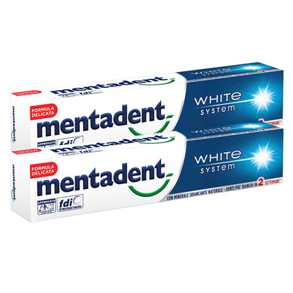 Mentadent Dentifricio White System 2x75ml