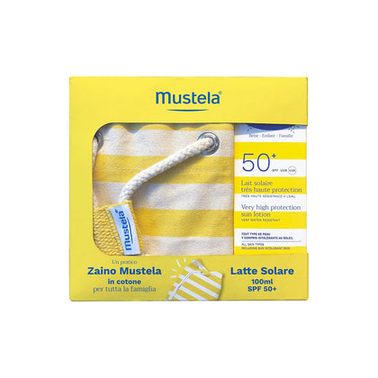 Mustela Latte Solare Spf50+ 100ml + Zaino In Cotone