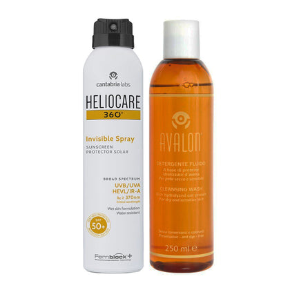 Heliocare 360 Invisible Spray Spf50+ Con Avalon Detergente