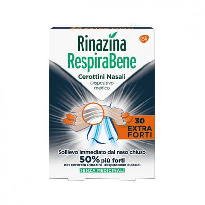 Rinazina Respirabene Cerottini Nasali Extra Forti 30 Pezzi