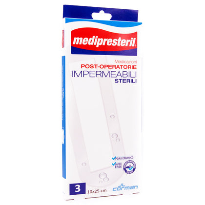 Medipresteril Cerotti Post Operatori Impermeabili 10x25cm