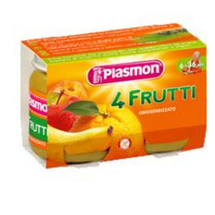 Plasmon Omogeneizzato 4 Frutti 2x104g