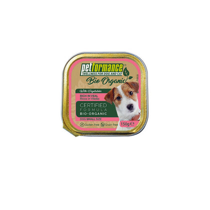 Petformance Bio Organic Vaschetta Cane Ricco In Vitello 150g