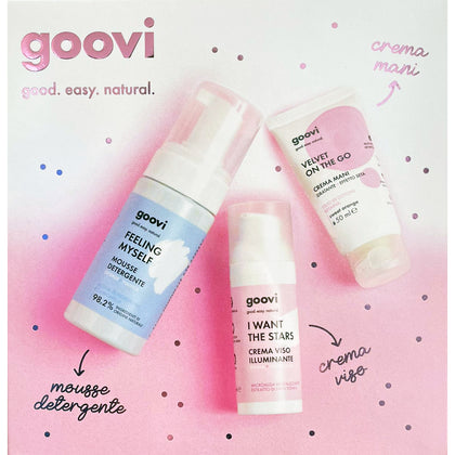 Goovi Cofanetto Mousse Detergente + Crema Viso + Crema Mani
