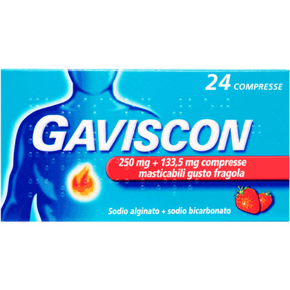 Gaviscon 24 Compresse Fragola 250+133,5mg